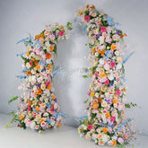Aperturee - Aperturee Set of 2 Colorful Artificial Floral Moon Arch
